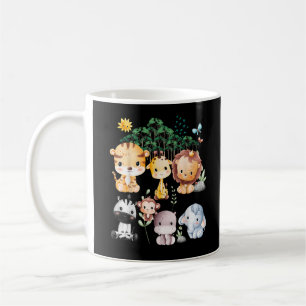 Caneca De Café Selva Animal Vida Selvagem Safari Tema Floresta Fo