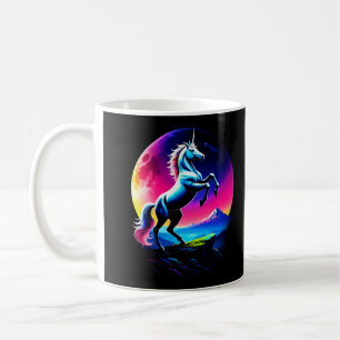 Caneca De Café Selva Colorida Fantástica de Unicórnio