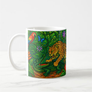 Caneca De Café "Selva Rivais" - Retrato Colorido de Vida Selvagem
