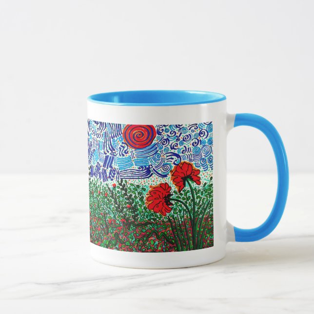 Caneca de café selvagem do céu das flores (Direita)
