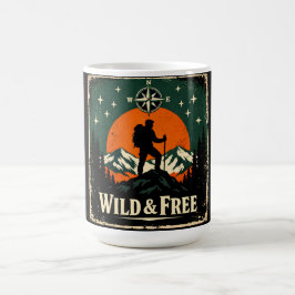 Caneca De Café Selvagem & Livre – Espírito da Liberdade ao Ar Liv