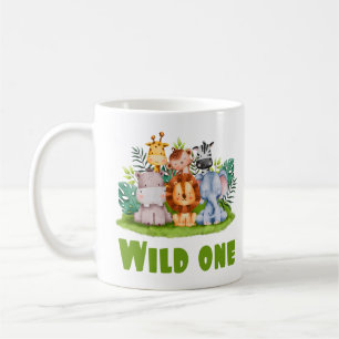 Caneca De Café Selvagem Selvagem Safari Aniversário de Um Zoo Sel