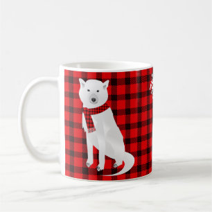 Caneca De Café Selvagem Sobre Seu Café Xadrez Vermelho Lobo Branc