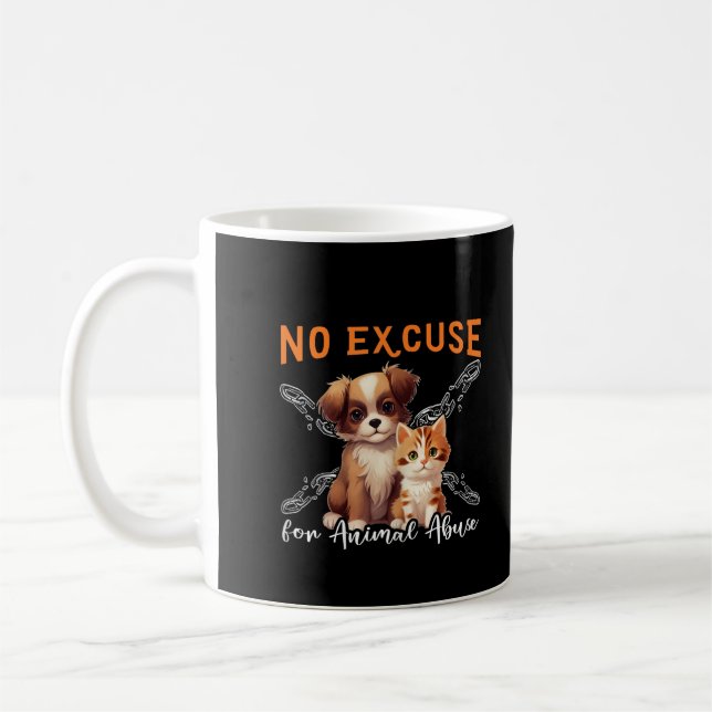 Caneca De Café Sem Abuso Animal Direitos dos Animais Design Para  (Esquerda)