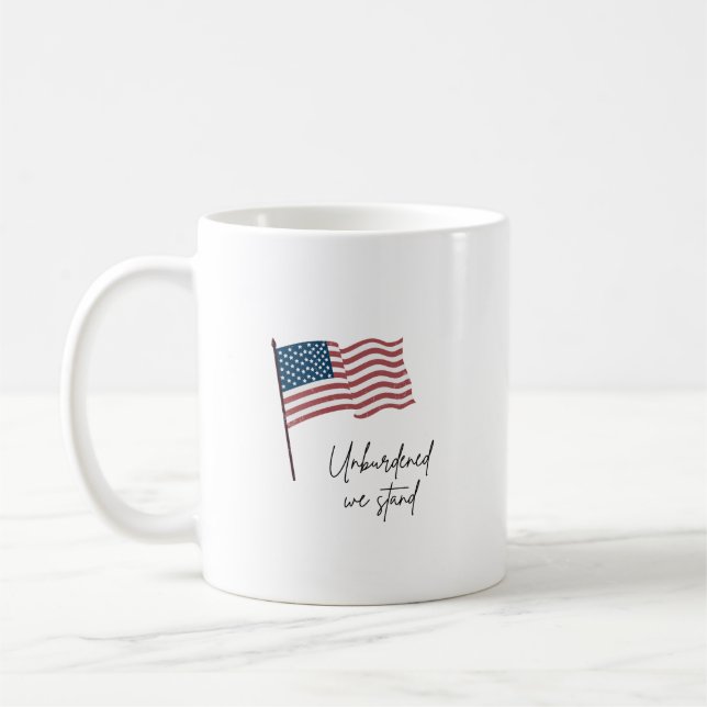 CANECA DE CAFÉ SEM BURGO, NÓS MANTEMOS BANDEIRA AMERICANA (Esquerda)
