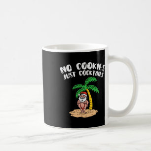 Caneca De Café Sem Cookies Apenas Tails Papai Noel Palmeira Natal