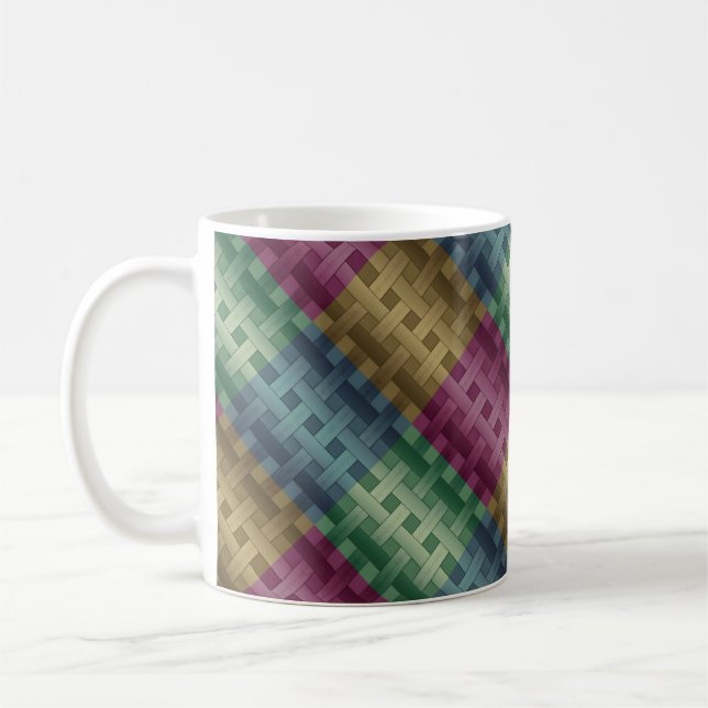 Caneca De Café Sem costura moderno abstrato riscado listrado mult (Esquerda)