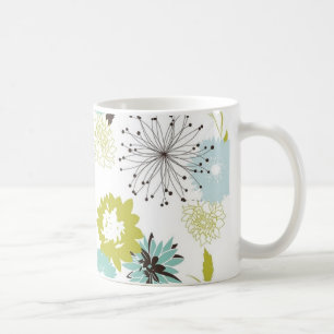 Caneca De Café Sem emenda floral retro
