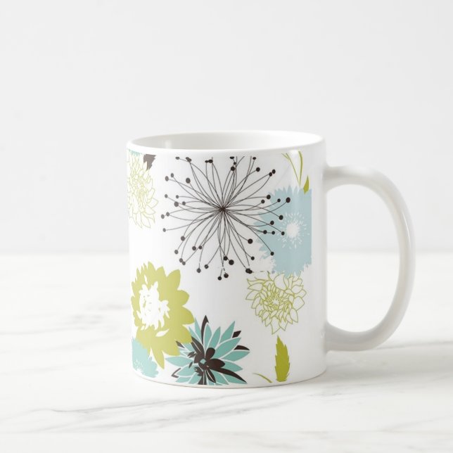 Caneca De Café Sem emenda floral retro (Direita)