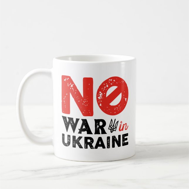 Caneca De Café Sem Guerra Na Ucrânia (Esquerda)
