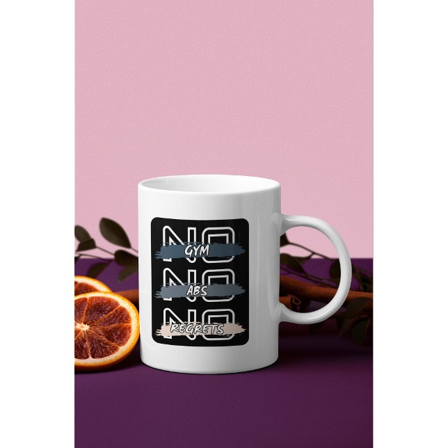 Caneca De Café Sem Gym Sem Abs Não Lamenta Design de Negrito (Criador carregado)