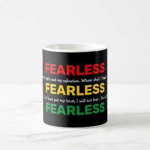 Caneca De Café SEM MEDO Salmos Inspirador Vermelho Amarelo Verde