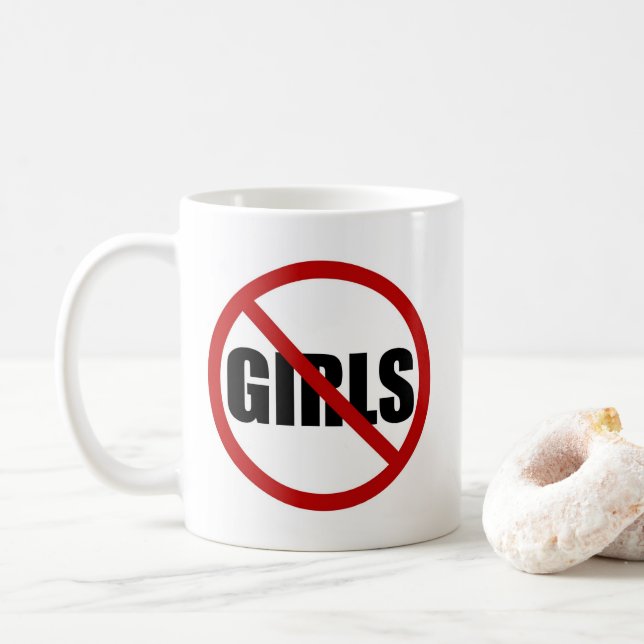 Caneca De Café Sem Meninas Permitidas Assinar Típica Mug (Com Donut)