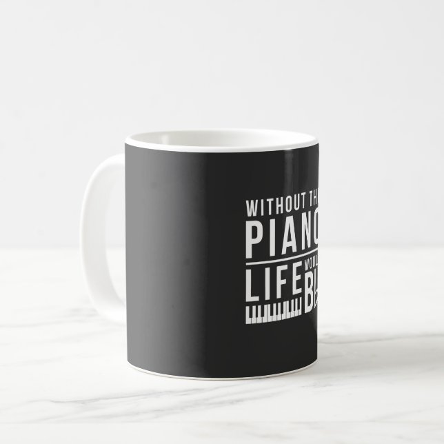 Caneca De Café Sem piano, a vida seria plana (Frente Esquerda)