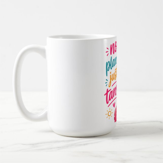 Caneca De Café Sem Planos, Só Bronzeado - Flamingo Sassy com Ócul (Esquerda)