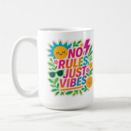 Caneca De Café Sem Regras Apenas Vibes - Gradiente Neon Kawaii-Pu