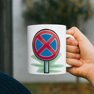 Caneca De Café Sem Sinal de Estrada de Estacionamento Símbolo de 