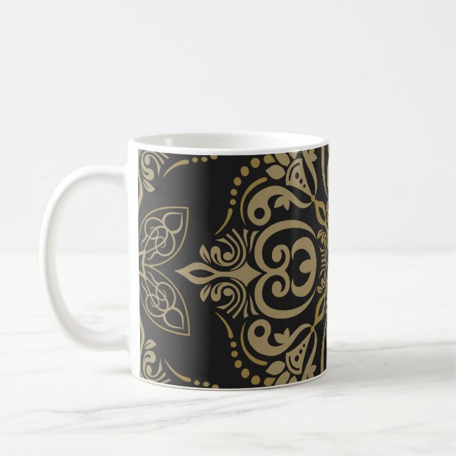 Caneca De Café Sem soldadura, vintagem, design botânico. (Esquerda)