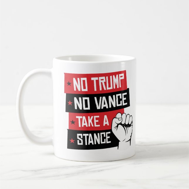 Caneca De Café Sem Trump Sem Vance Assuma uma Posição (Esquerda)