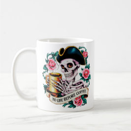 Caneca De Café Sem Vida Antes Do Skeleton Engraçado Do Café
