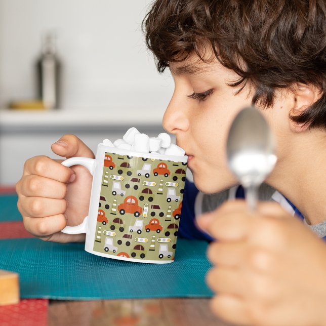 Caneca De Café Semáforo Laranja Carros Padrão (mugs and cups)