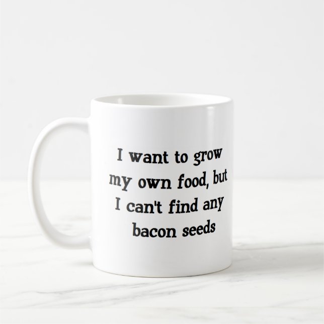 Caneca De Café sementes de bacon crescem (Esquerda)