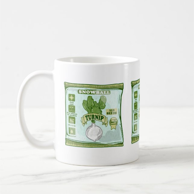 Caneca De Café Sementes De Nabo Cultivando Vegetais (Esquerda)