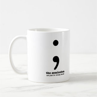 Caneca De Café Semicolon Grammar Mug