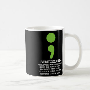 Caneca De Café Semicolon Saúde Mental Sensibilização Suicídio Pre