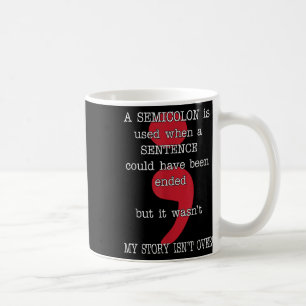 Caneca De Café Semicolon Suicida Prevenção Sensibilizar Minha His