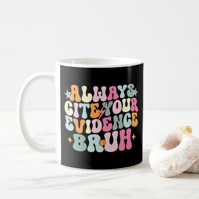 Caneca De Café Sempre Cite Sua Evidência Cara Professor De Inglês (Com Donut)