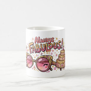Caneca De Café Sempre Fabuloso Glitter Aniversário