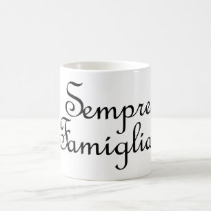 Caneca De Café Sempre Famiglia e cores da bandeira italiana