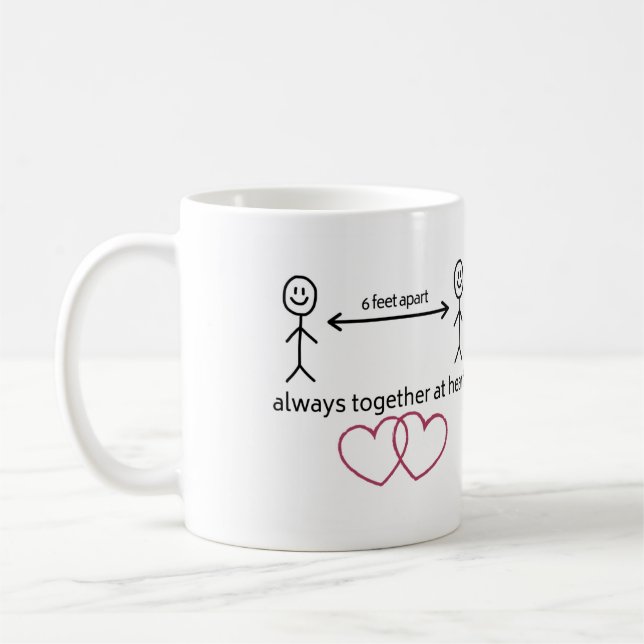 Caneca De Café Sempre Juntos no Heart Mug (Esquerda)