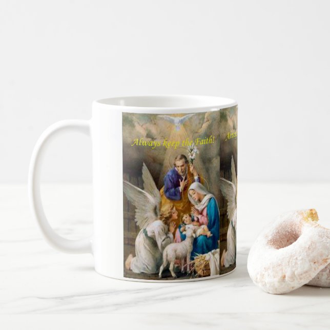 Caneca De Café Sempre mantenha a fé, Jesus Mug (Com Donut)
