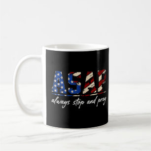 Caneca De Café Sempre Parem E Rezem Para Bandeira Americana