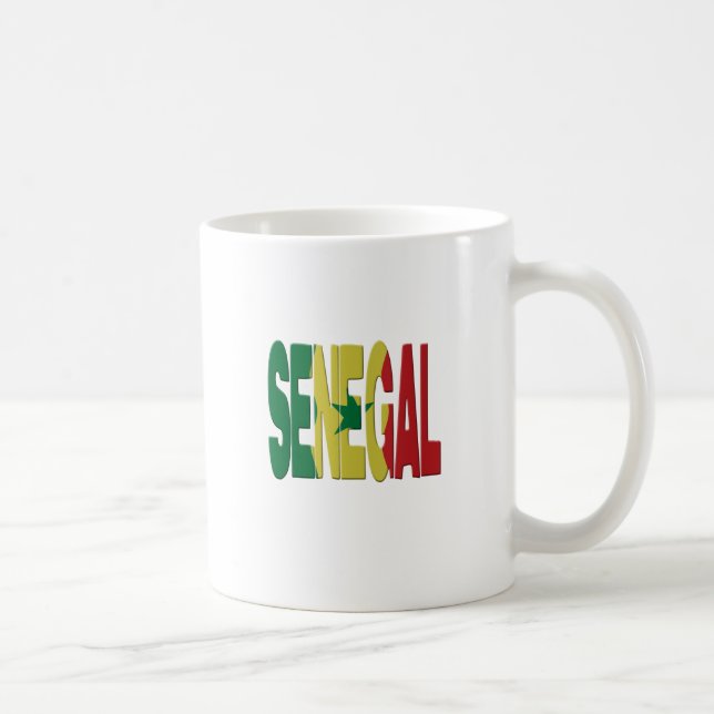 Caneca De Café Senegal flag (Direita)