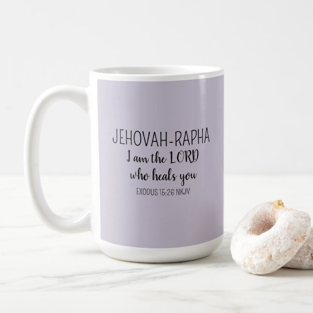 Caneca De Café Senhor Quem Cura Lilás Simples Cristão (Com Donut)