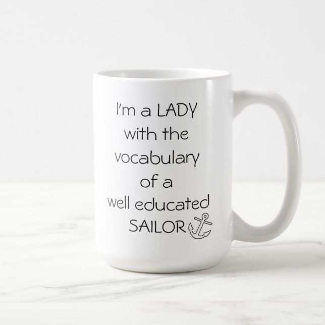 Caneca De Café SENHORA com o vocabulário de um MARINHEIRO (Direita)