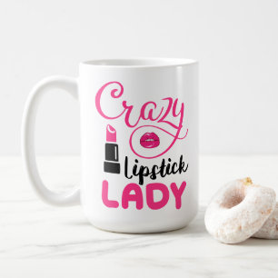 Caneca De Café Senhora de Batom Louco Engraçada Artista de Maquia