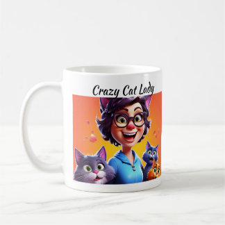 Caneca De Café Senhora de Gato Louca
