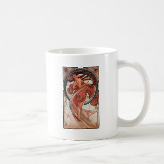 Caneca De Café Senhora do art deco da dança de Mucha