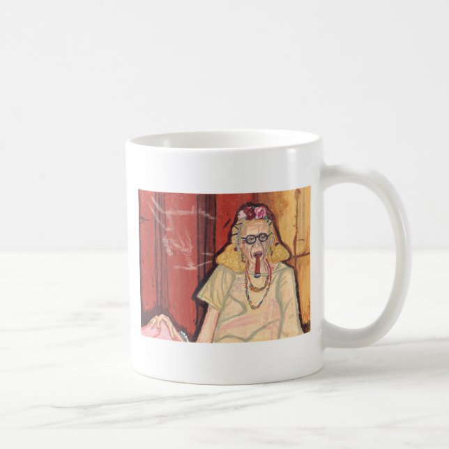 Caneca De Café senhora idosa e charuto (Direita)