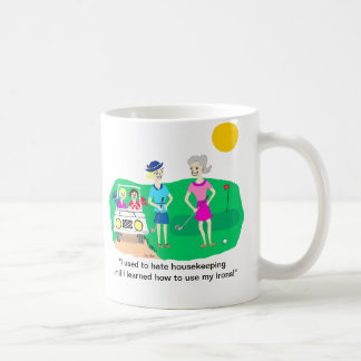 Caneca De Café Senhora Jogador de golfe Tarefas domésticas