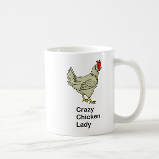 Caneca De Café Senhora louca da galinha