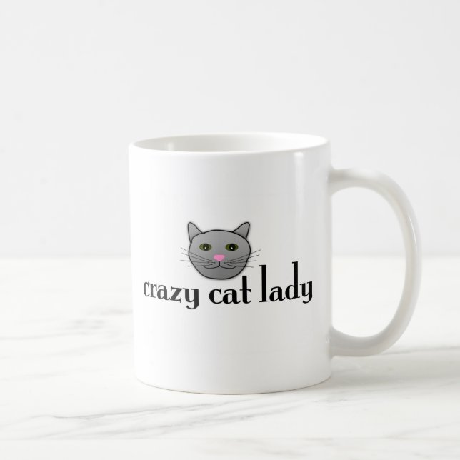 Caneca De Café Senhora louca do gato (Direita)