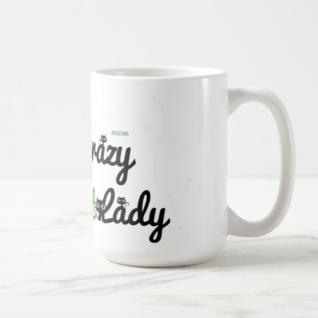 Caneca De Café Senhora louca do gato (Direita)