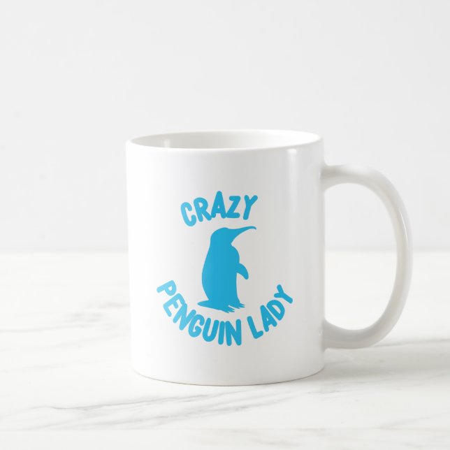 Caneca De Café senhora louca do pinguim (Direita)