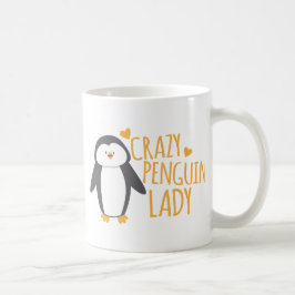 Caneca De Café Senhora louca do pinguim