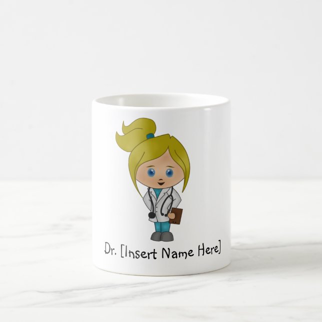 Caneca De Café Senhora Médica Mágica Personalizada - Loira (Centro)